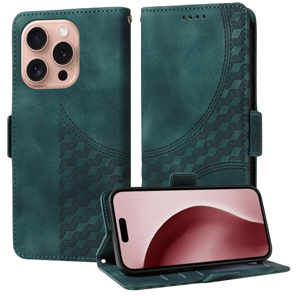 Embossed Rhombus Starry Leather Phone Case