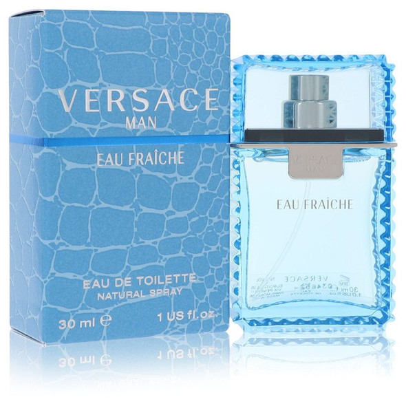 Versace Man by Versace Eau Fraiche Eau De Toilette Spray (Blue) 1 oz for Men