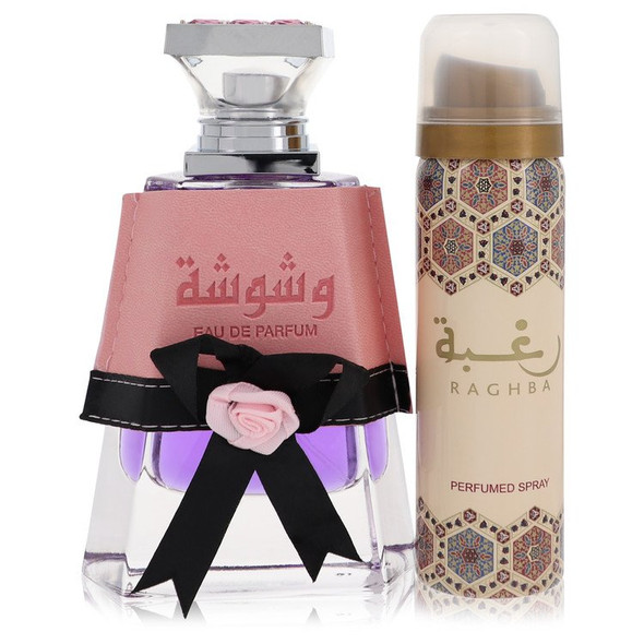 Washwashah by Lattafa Eau De Parfum Spray Plus 1.7 Oz Deodorant (Unboxed) 3.4 oz for Women