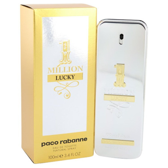 1 Million Lucky by Paco Rabanne Eau De Toilette Spray 3.4 oz for Men