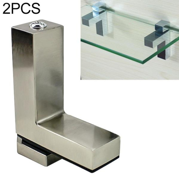 2 PCS 3-24mm F Type Brushed Zinc Alloy Fixed Clip Glass Wood Layer Board Bracket