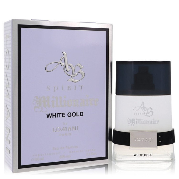 Ab Spirit Millionaire White Gold by Lomani Eau De Parfum Spray (Unboxed) 3.3 oz for Men