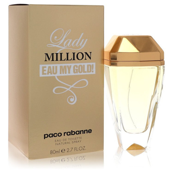 Lady Million Eau My Gold by Paco Rabanne Eau De Toilette Spray 2.7 oz for Women