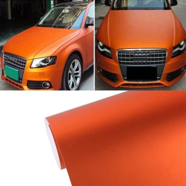 7.5m x 0.5m Ice Blue Metallic Matte Icy Ice Car Decal Wrap Auto Wrapping Vehicle Sticker Motorcycle Sheet Tint Vinyl Air Bubble(Orange)