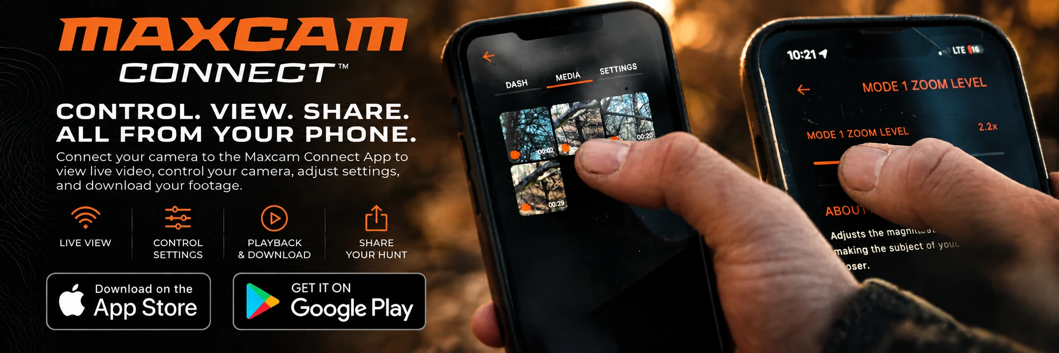 Maxcam Connect App - Available on the App Store and Google Play