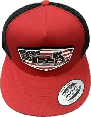 Flag patch red snapback