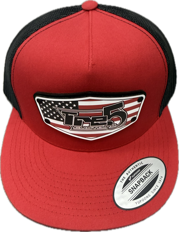 Flag patch red snapback