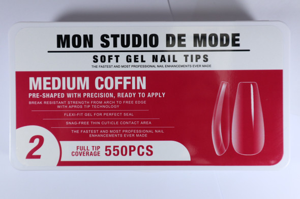 Mon Studio de Mode Gel X tip box - Medium coffin (2)  550pcs