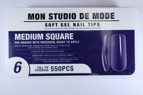 Mon Studio de Mode Gel X tip box - Medium Square (6)  550pcs