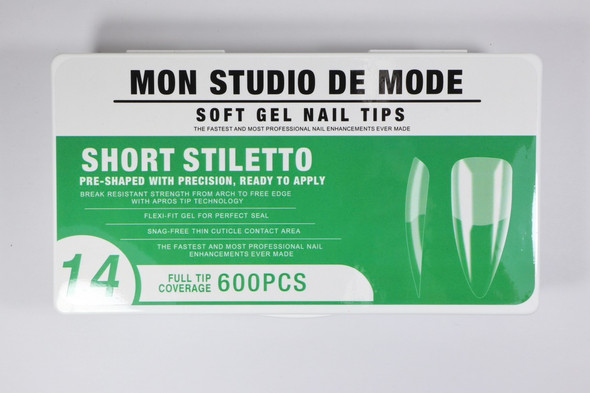 Mon Studio de Mode Gel X tip box - Short Stiletto (14)  600pcs