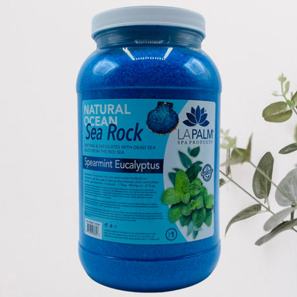 La Palm Natural Ocean Sea Rock Salt - Spearmint Eucalyptus - 1 gallon