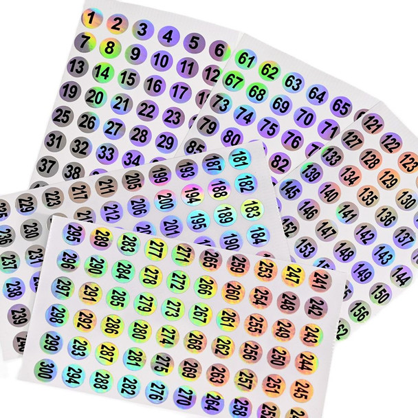 Numbered sticker 001 - 240