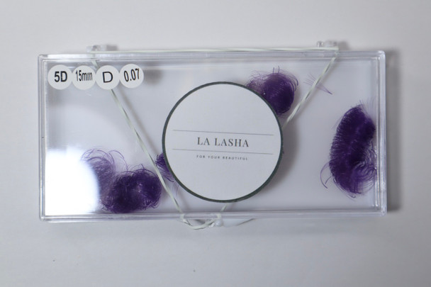 La Lasha 5D 0.07 PURPLE Premade Fan - 15mm