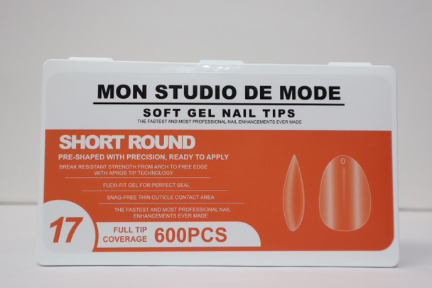Mon Studio de Mode Gel X tip box - Short Round (17) 600pcs
