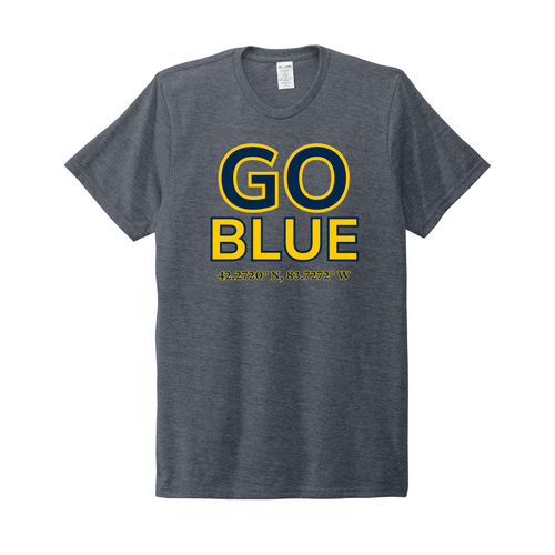Go Blue! University of Michigan Stadium Coordinates tee - rebel blue