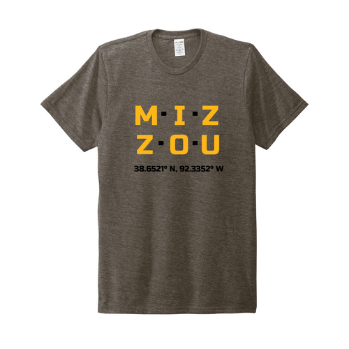 M-I-Z-Z-O-U Stadium Coordinates tee - brown