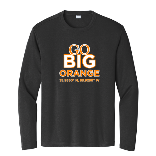Go Big Orange Univ of TN Stadium Coordinates long sleeve tee - black