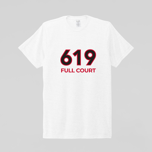 619 Fast Break Basketball T-Shirt | Vintage College Hoops Tee Inspired by San Diego Basketball Tradition - white