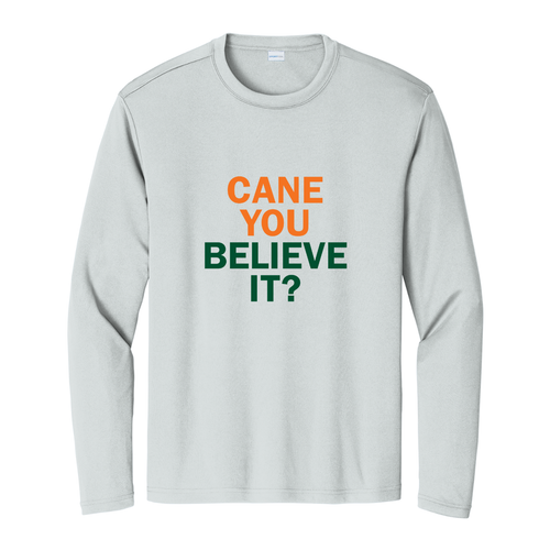 Cane you believe it? tee - silver with orange and green lettering