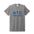 610 Fast Break Basketball T-Shirt | Vintage College Hoops Tee Inspired by Villanova Basketball Tradition - grey