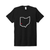 Miami University Inspired Tee with white outline of the state of Ohio with a heart where the school is located - black tee