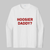 Hoosier Daddy? Long Sleeve performance tee - white teewith crimson lettering