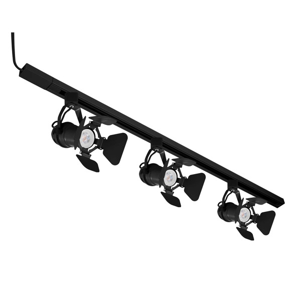 Illux Kit De Riel De 1 Metro De Sobreponer En Techo Con 3 Lámparas LED Fama Con Cortadores Atenuable 50 W MAX 120 V~ TL-5141.RKT1