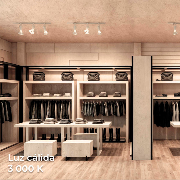 Illux Kit De Riel De 1 Metro De Sobreponer En Techo Con 3 Lámparas LED Fama Con Cortadores Atenuable 50 W MAX 120 V~ TL-5141.RKT1