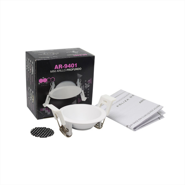 The Collection Mini Arillo Profundo Mini Gu10 Con Clips De Fijación Y Louvre Blanco Para Lámpara Mini GU10 FL-94MGU10 AR-9401.B
