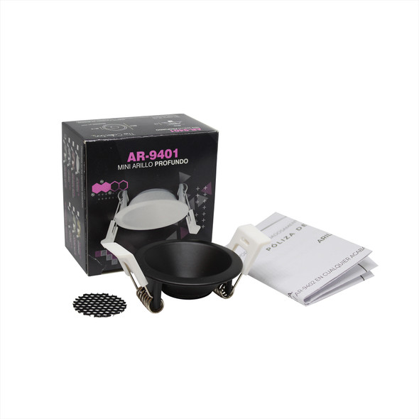 The Collection Mini Arillo Profundo Mini Gu10 Con Clips De Fijación Y Louvre Negro Para Lámpara Mini GU10 FL-94MGU10 AR-9401.N