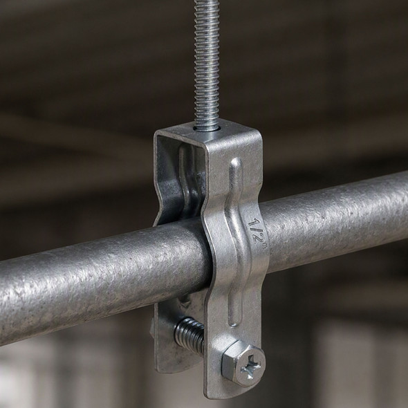Con-X Paquete 100 Abrazaderas Tipo O para Tubo Conduit 1/2 Pared Delgada Acero 100-AOC012x100