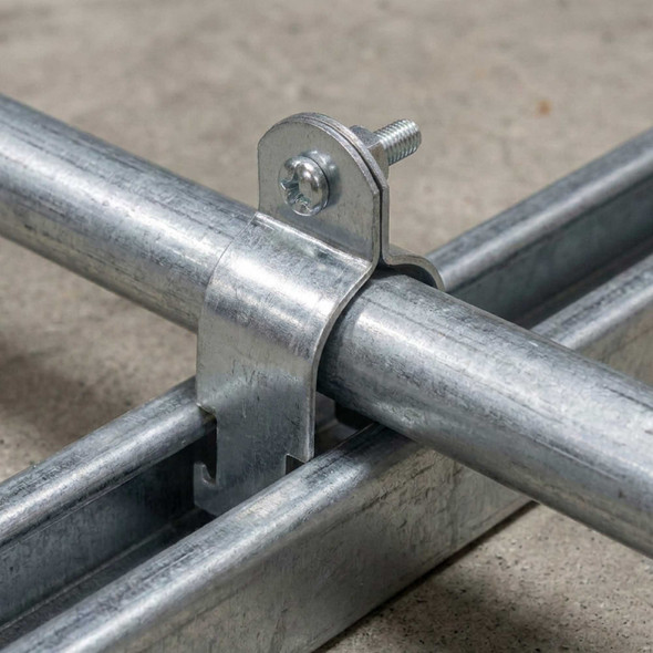 Con-X Paquete de 100 Abrazaderas Unicanal para Tubo Conduit de 1 Pulgada, Soporte de Acero C.14 para Perfil Unicanal 100-AUNP100x100