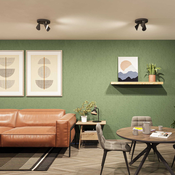 Dekor Lámpara de Techo Negro Mate 3X35 W Max 120 Volts, GU10 Atenuables TR-2407.N