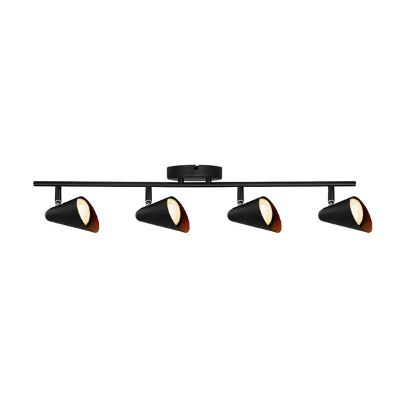 Dekor TR-2408 Lámpara de Techo Negro Mate 4X35 W Max 120 Volts, GU10 Atenuables