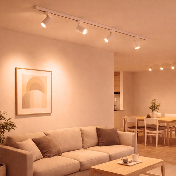 Illux Kit De 2 Rieles De 1 Metro De Sobreponer En Techo Con 4 Lámparas Led Kanon Small 24 W 120 V TL-5150.RKT2