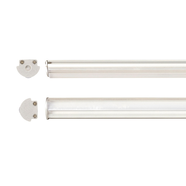 The Collection TL-4505.SORPTKIT Kit De Perfil Saturno De Sobreponer Para Tira Led Acabado Plata Cubierta Transparente 2M