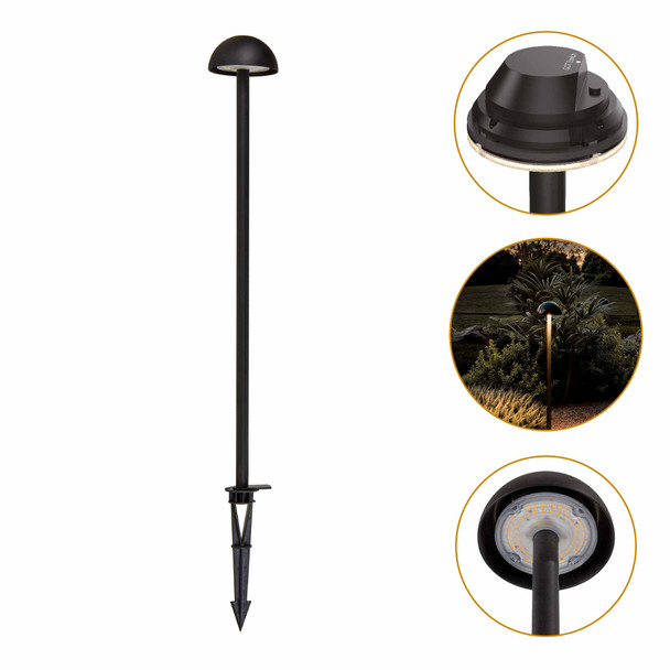 The Collection PL-8805.NMMTC130  Luminaria Led Glowshroom De Empotrar En Piso Con Estaca 4 W 100-277 V~ CCT Ajustable  2 200 K - 3 000 K