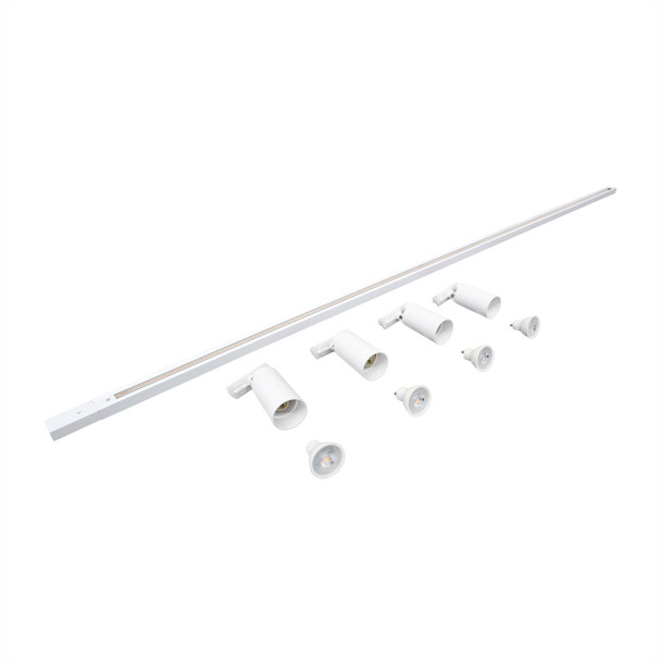 Illux Kit De 2 Rieles De 1 Metros De Sobreponer En Techo Con 4 Lámparas LED DENIZ Atenuables 10 W MAX 120 V~ TL-2911.RKT2