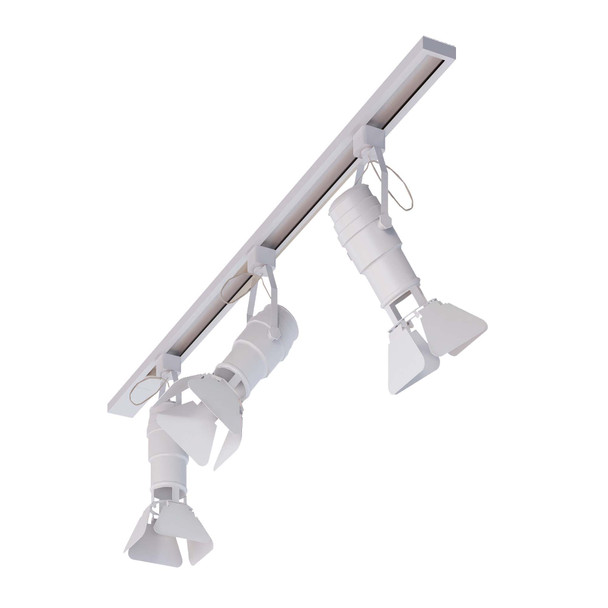 Illux TL-5141 Kit De Riel De 1 Metro De Sobreponer En Techo Con 3 Lámparas LED Fama Con Cortadores Atenuable 50 W MAX 120 V~