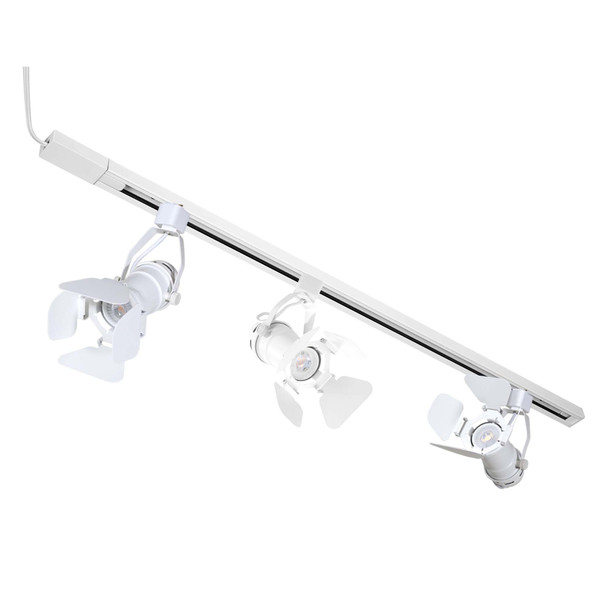 Illux Kit De Riel De 1 Metro De Sobreponer En Techo Con 3 Lámparas LED Fama Con Cortadores Atenuable 50 W MAX 120 V~ TL-5141.RKT1