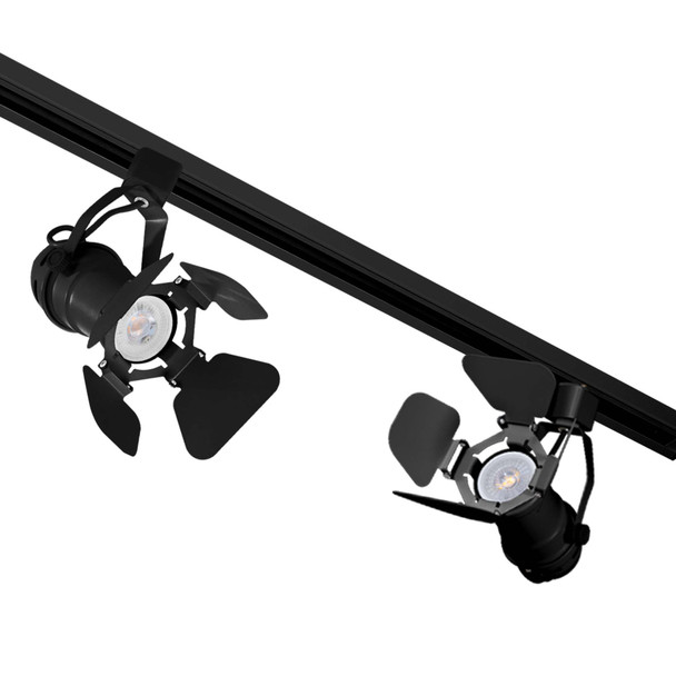 Illux Kit De Riel De 1 Metro De Sobreponer En Techo Con 3 Lámparas LED Fama Con Cortadores Atenuable 50 W MAX 120 V~ TL-5141.RKT1