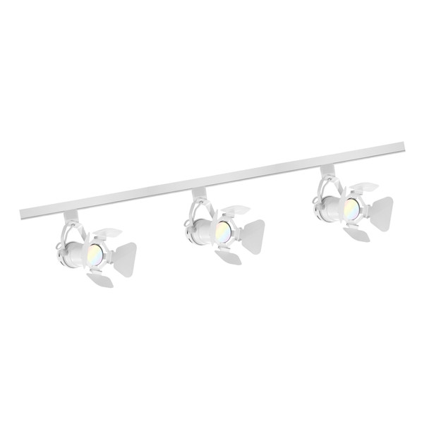 Illux Kit De Riel De 1 Metro De Sobreponer En Techo Con 3 Lámparas LED Fama Con Cortadores Atenuable 50 W MAX 120 V~ TL-5141.RKT1