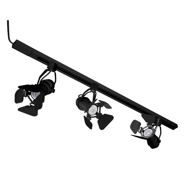 Illux Kit De Riel De 1 Metro De Sobreponer En Techo Con 3 Lámparas LED Fama Con Cortadores Atenuable 50 W MAX 120 V~ TL-5141.RKT1