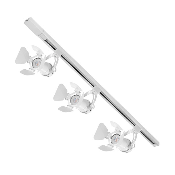 Illux Kit De Riel De 1 Metro De Sobreponer En Techo Con 3 Lámparas LED Fama Con Cortadores Atenuable 50 W MAX 120 V~ TL-5141.RKT1