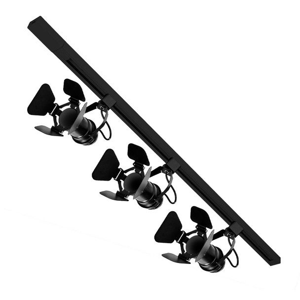 Illux Kit De Riel De 1 Metro De Sobreponer En Techo Con 3 Lámparas LED Fama Con Cortadores Atenuable 50 W MAX 120 V~ TL-5141.RKT1