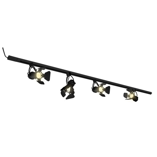 Illux Kit De 2 Rieles De 1 Metro De Sobreponer En Techo Con 4 Lámparas LED Fama Con Cortadores  Atenuable 50 W MAX 120 V~ TL-5141.RKT2