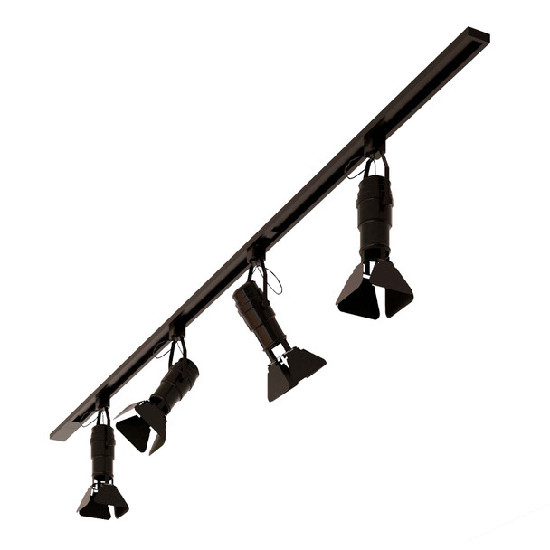 Illux Kit De 2 Rieles De 1 Metro De Sobreponer En Techo Con 4 Lámparas LED Fama Con Cortadores  Atenuable 50 W MAX 120 V~ TL-5141.RKT2