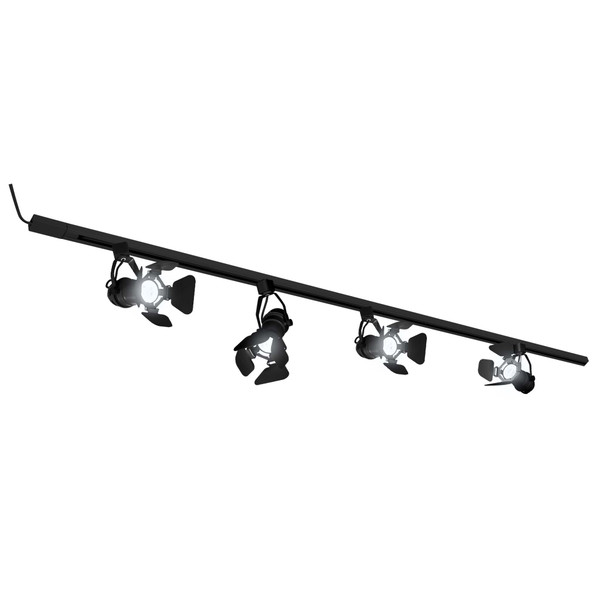 Illux Kit De 2 Rieles De 1 Metro De Sobreponer En Techo Con 4 Lámparas LED Fama Con Cortadores  Atenuable 50 W MAX 120 V~ TL-5141.RKT2