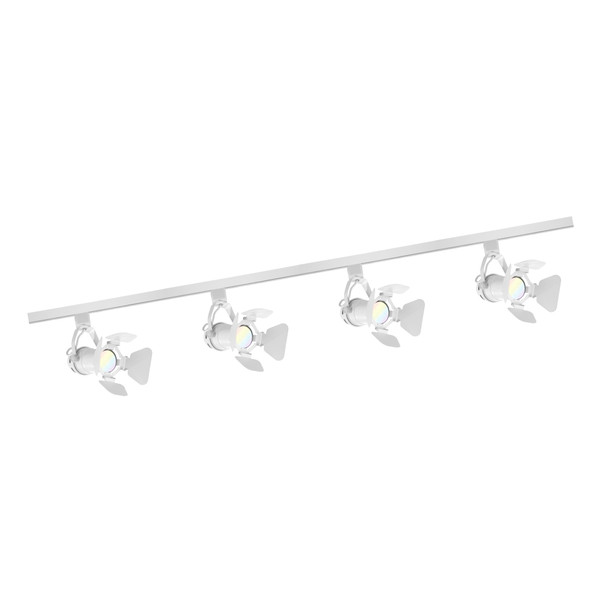 Illux Kit De 2 Rieles De 1 Metro De Sobreponer En Techo Con 4 Lámparas LED Fama Con Cortadores  Atenuable 50 W MAX 120 V~ TL-5141.RKT2