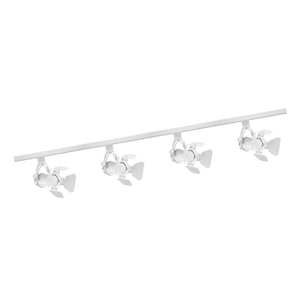 Illux Kit De 2 Rieles De 1 Metro De Sobreponer En Techo Con 4 Lámparas LED Fama Con Cortadores  Atenuable 50 W MAX 120 V~ TL-5141.RKT2